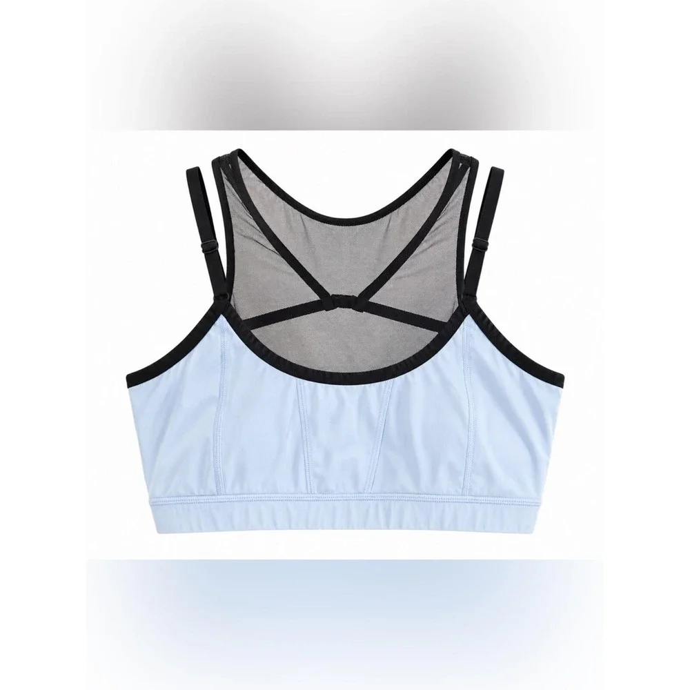 Zella Body Sports‎ Bra Mesh Racerback Side Pocket Blue XXL